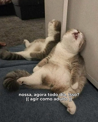 Nossa, agora todo dia, isso? (( agir como adulto))